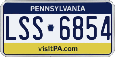 PA license plate LSS6854