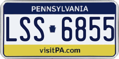 PA license plate LSS6855
