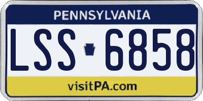 PA license plate LSS6858