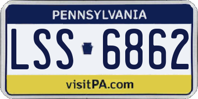 PA license plate LSS6862