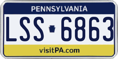 PA license plate LSS6863