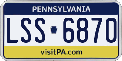 PA license plate LSS6870