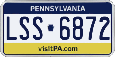 PA license plate LSS6872