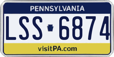 PA license plate LSS6874