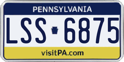 PA license plate LSS6875