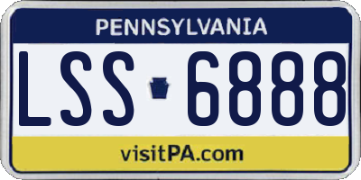PA license plate LSS6888