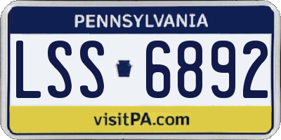PA license plate LSS6892