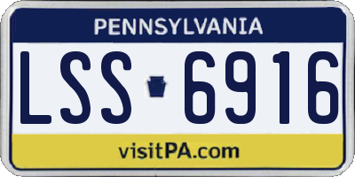 PA license plate LSS6916