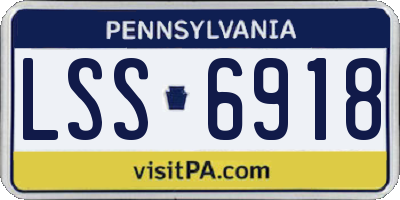 PA license plate LSS6918