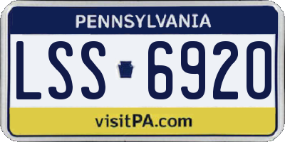 PA license plate LSS6920