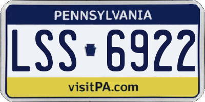 PA license plate LSS6922