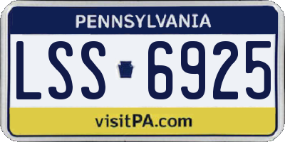 PA license plate LSS6925