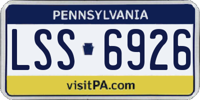 PA license plate LSS6926