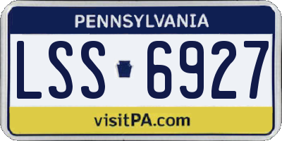 PA license plate LSS6927