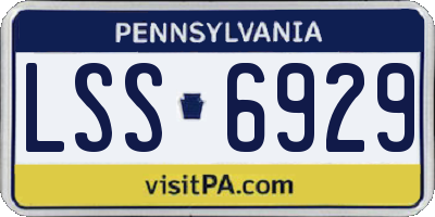 PA license plate LSS6929
