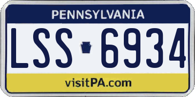 PA license plate LSS6934