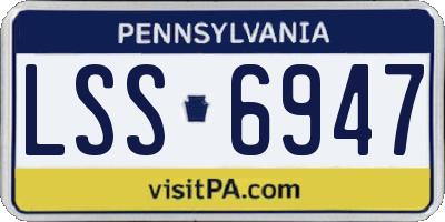 PA license plate LSS6947