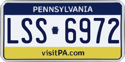 PA license plate LSS6972