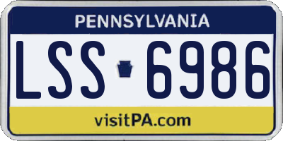 PA license plate LSS6986