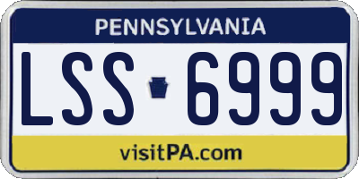 PA license plate LSS6999