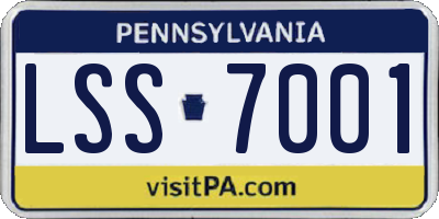 PA license plate LSS7001