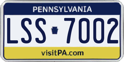 PA license plate LSS7002