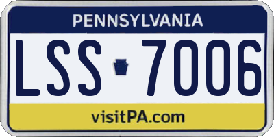 PA license plate LSS7006