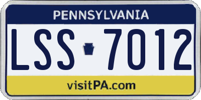 PA license plate LSS7012