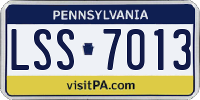 PA license plate LSS7013