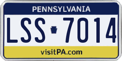 PA license plate LSS7014