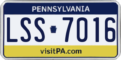 PA license plate LSS7016
