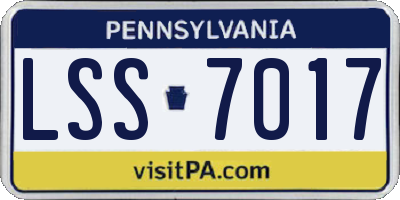 PA license plate LSS7017