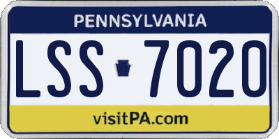 PA license plate LSS7020