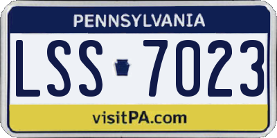 PA license plate LSS7023