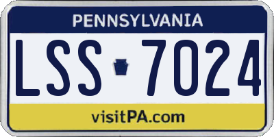 PA license plate LSS7024