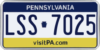 PA license plate LSS7025