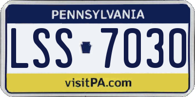 PA license plate LSS7030