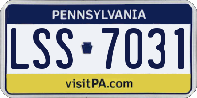 PA license plate LSS7031