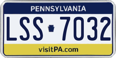 PA license plate LSS7032