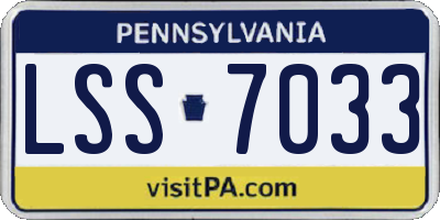 PA license plate LSS7033