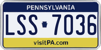 PA license plate LSS7036