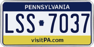 PA license plate LSS7037
