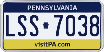 PA license plate LSS7038