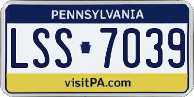 PA license plate LSS7039