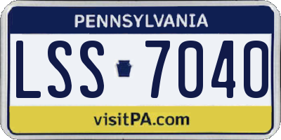 PA license plate LSS7040
