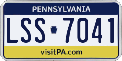 PA license plate LSS7041