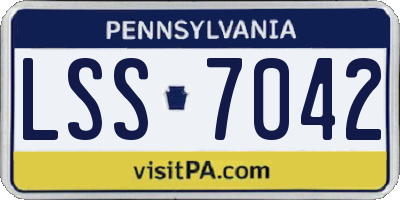 PA license plate LSS7042