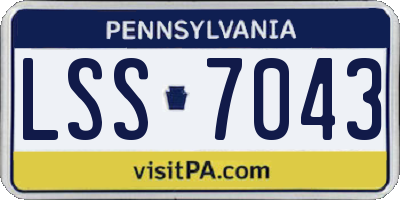 PA license plate LSS7043
