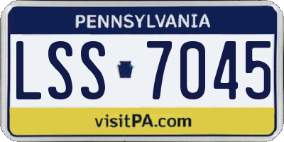 PA license plate LSS7045