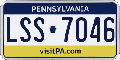 PA license plate LSS7046
